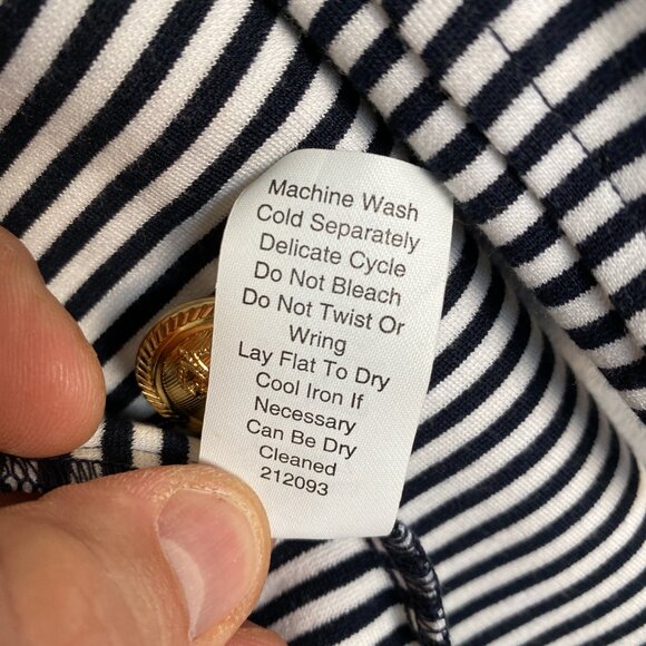 Cabi Navy White Striped Blazer Size S | Gold Button Nautical Jacket - Picture 7 of 8